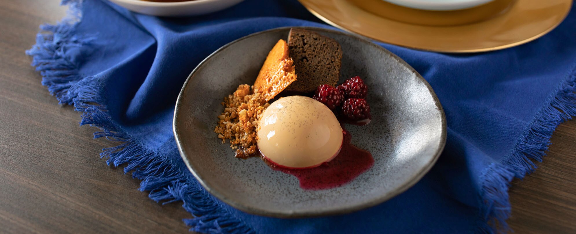 A plated dessert meal prepared by a Club Wyndham private chef.